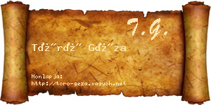 Törő Géza névjegykártya