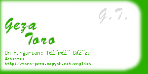 geza toro business card